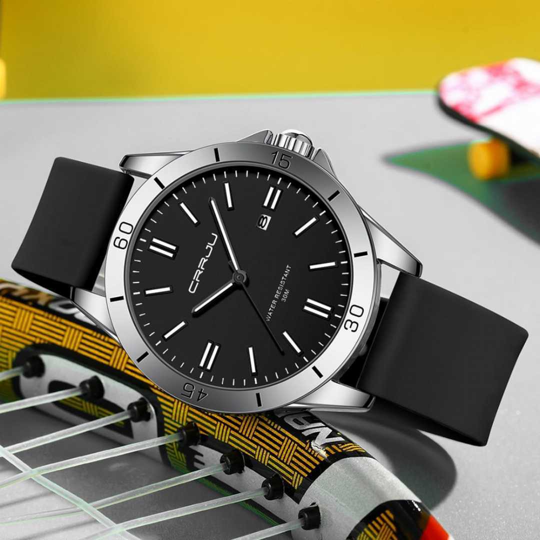 CRRJU,5025,Casual,Quartz,Luminous,Silicone,Men’s,Watch