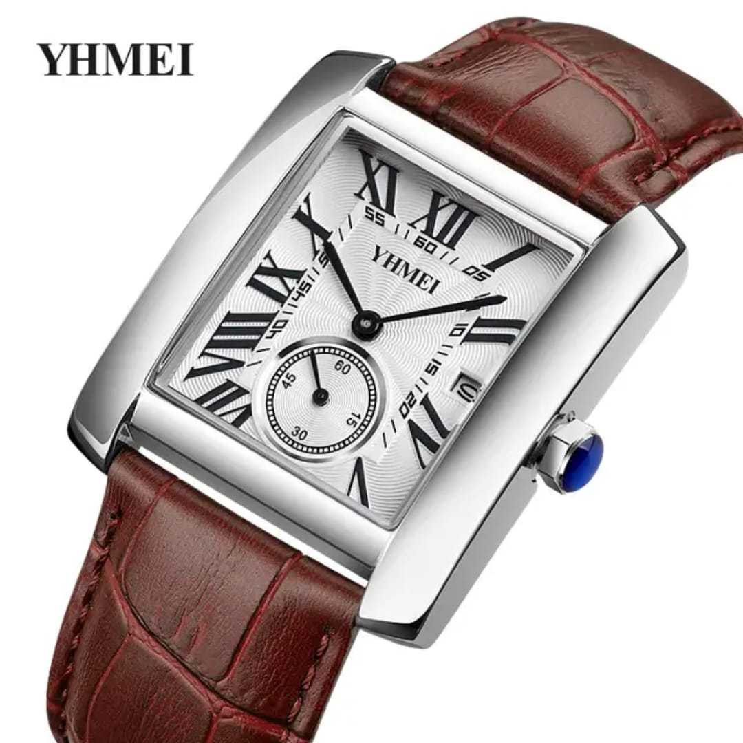 YHMEI,Men's,Rectangle,Roman-Numeral,Quartz,Watch,—,Model,0213